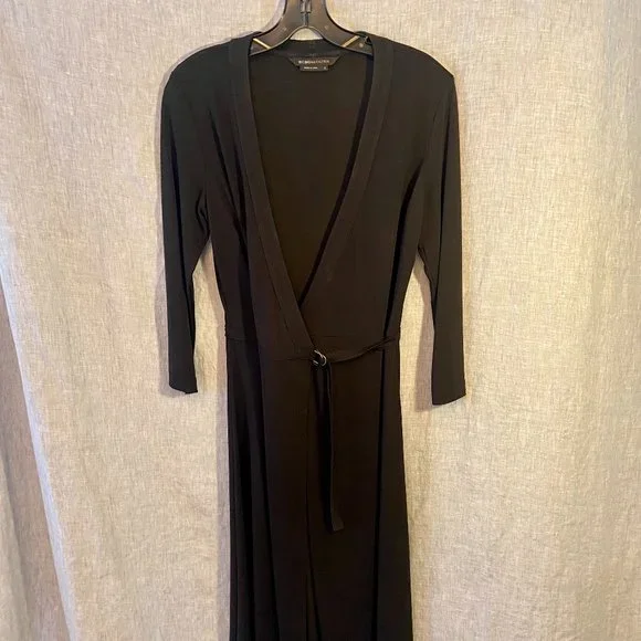 bcbg black wrap dress BCBGMAXAZRIA Rayah Sequin Embroidered Draped Gown – Runway Catalog main image 0